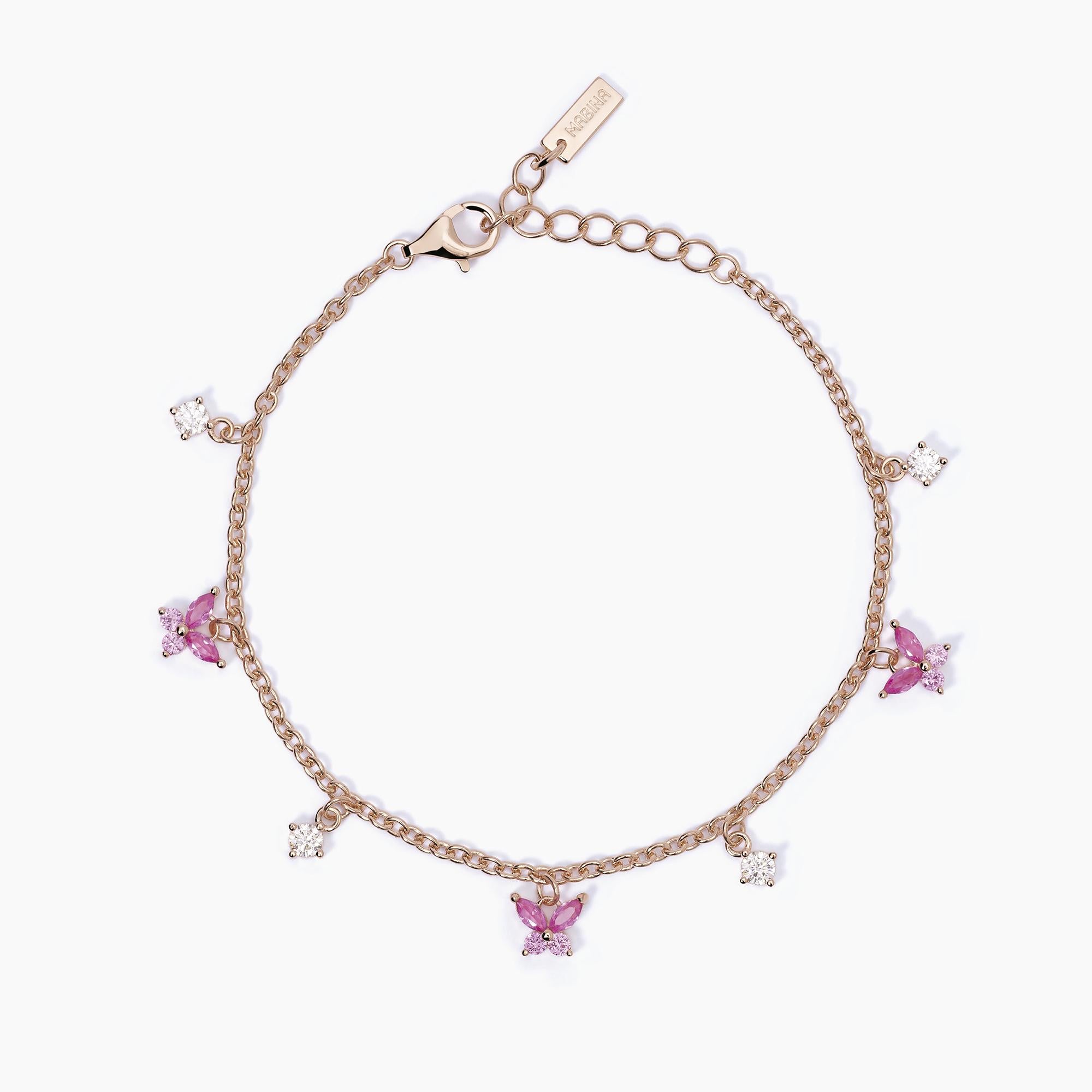 Mabina Bracciale con charm bianchi e rosa SECRET garden 533659