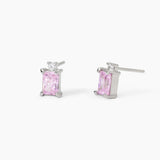Mabina Orecchini in argento con zircone rosa taglio princess BATTITO Codice: 563719