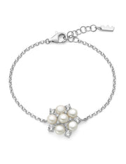 Bracciale Miluna - Unica in Argento 925% con Perle Vere e Topazi Bianchi