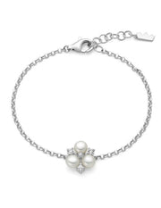 Bracciale Miluna  Unica in Argento 925% con Perle Vere e Topazi Bianchi