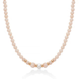 Collana Donna Miluna Girocollo In giada color pesca a Scalare e Perla PCL6563