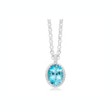 Miluna Collana in argento con ciondolo Gemma Del Cielo taglio cushion.