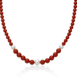 Collana Donna Miluna Girocollo In Pasta Di Corallo Rosa A Scalare E Perle PCL6694
