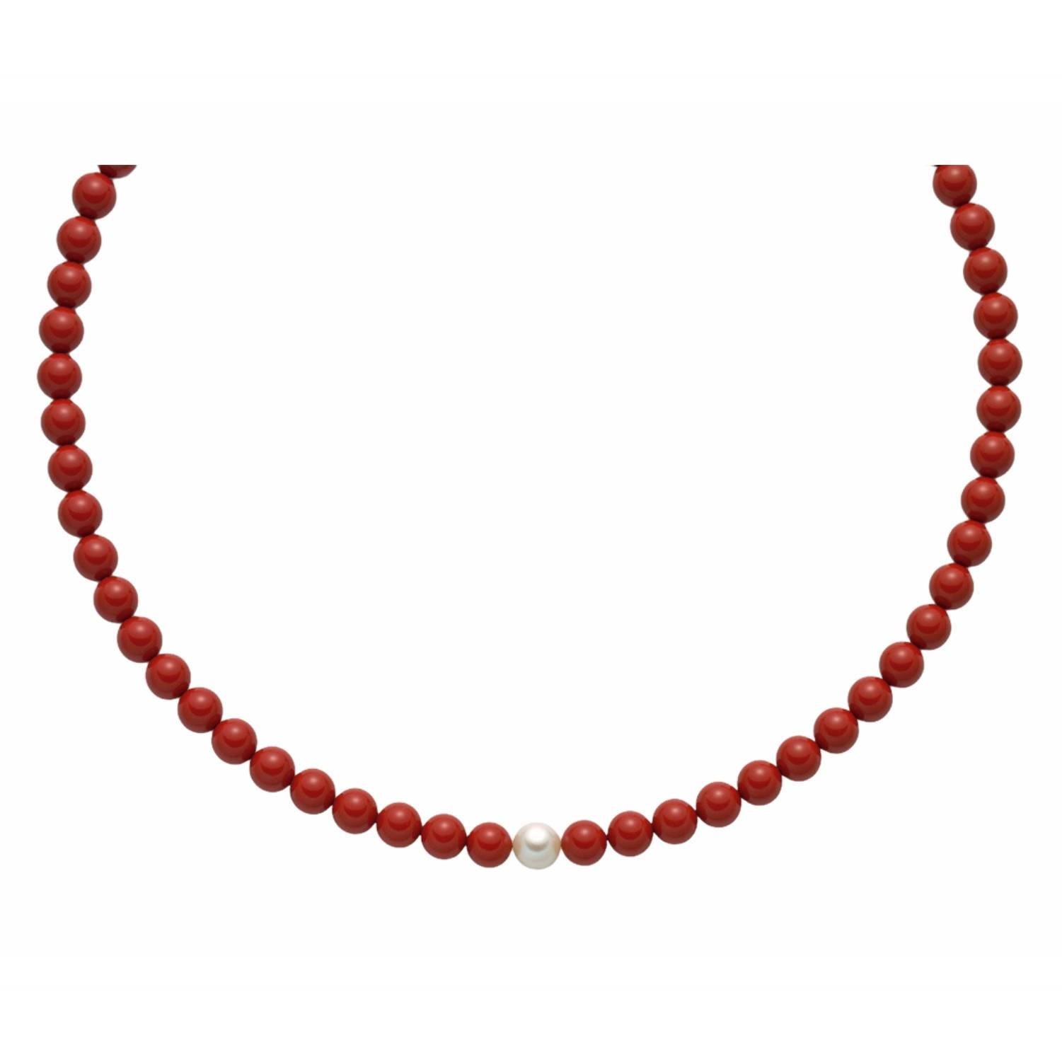 Collana donna Miluna perle pasta di corallo rosso