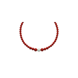MILUNA collana Terra e Mare corallo rosso e perle PCL5321