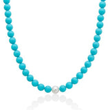 Collana con Agglomerato Turchese e con 1 Perla 8,5 – 9 mm Miluna PCL4432