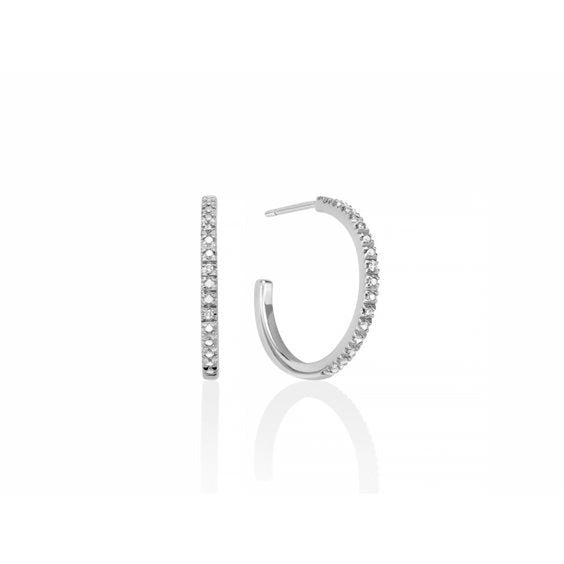 Orecchini boccole in argento e diamanti Miluna Collezione Diamantissima