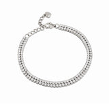 OPS Bracciale tennis doppio GLIMMER con pietre bianche