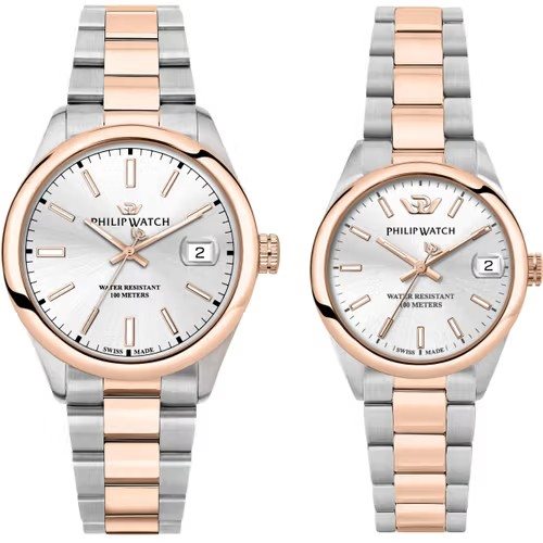Philip Watch Caribe - Orologi Coppia Lui & Lei bicolore