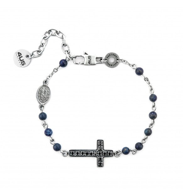 Bracciale in acciaio 4US Cesare Paciotti rosario uomo 4UBR7501