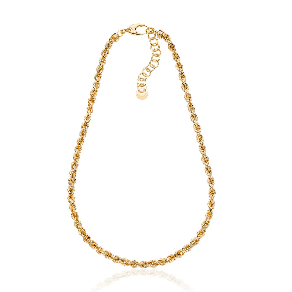 Collana in argento dorato catena corda