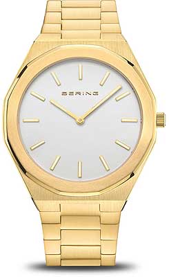 OROLOGIO UOMO CON CASSA E CINTURINO IN ACCIAIO DORATO E VETRO ZAFFIRO