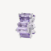 Brosway Anello in argento rodiato  con baguette cubic zirconia colore amethyst.