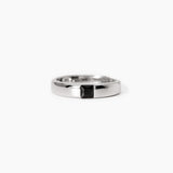 Anello uomo in argento con zircone nero Iconico