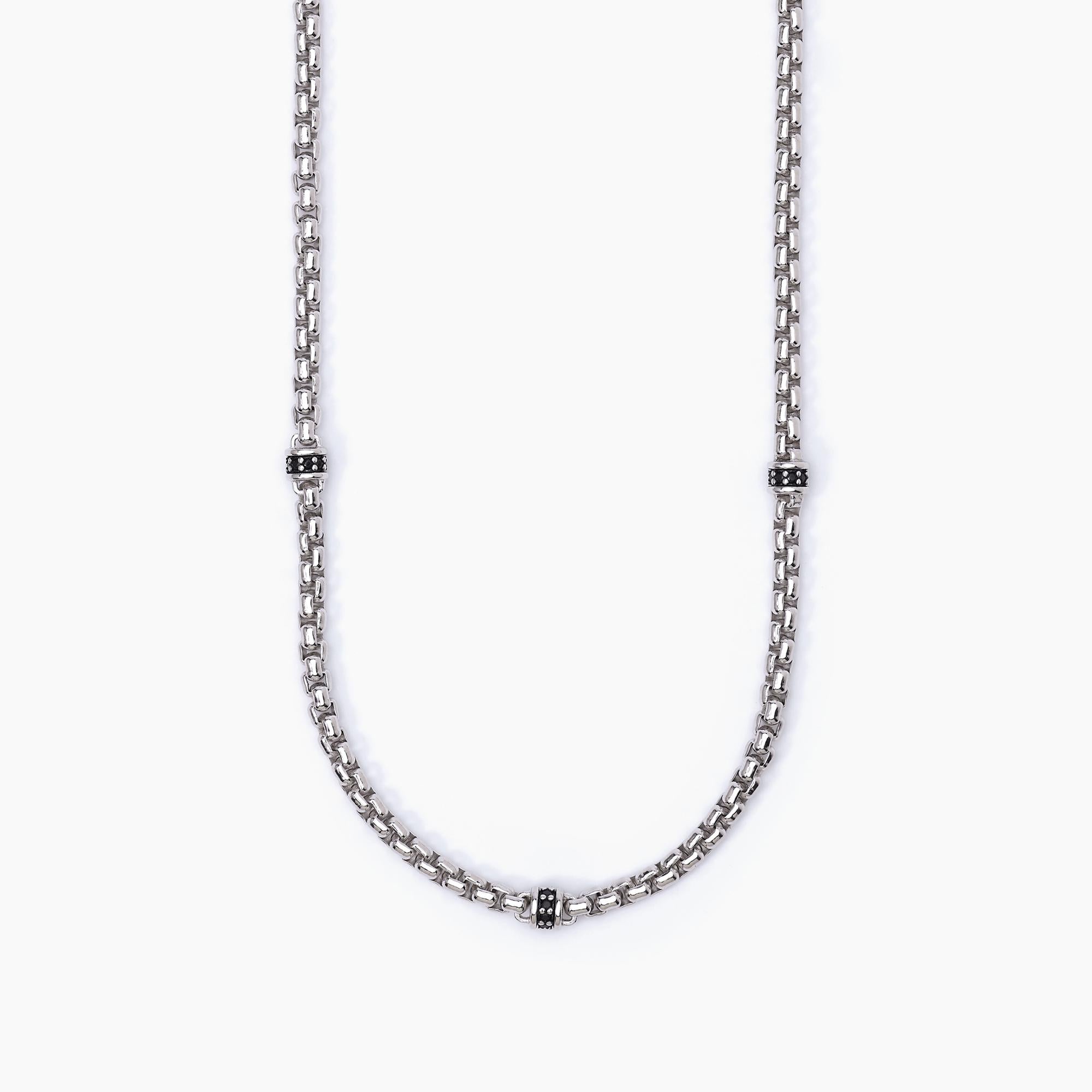 Collana catena veneziana e pietre nere MONTECARLO