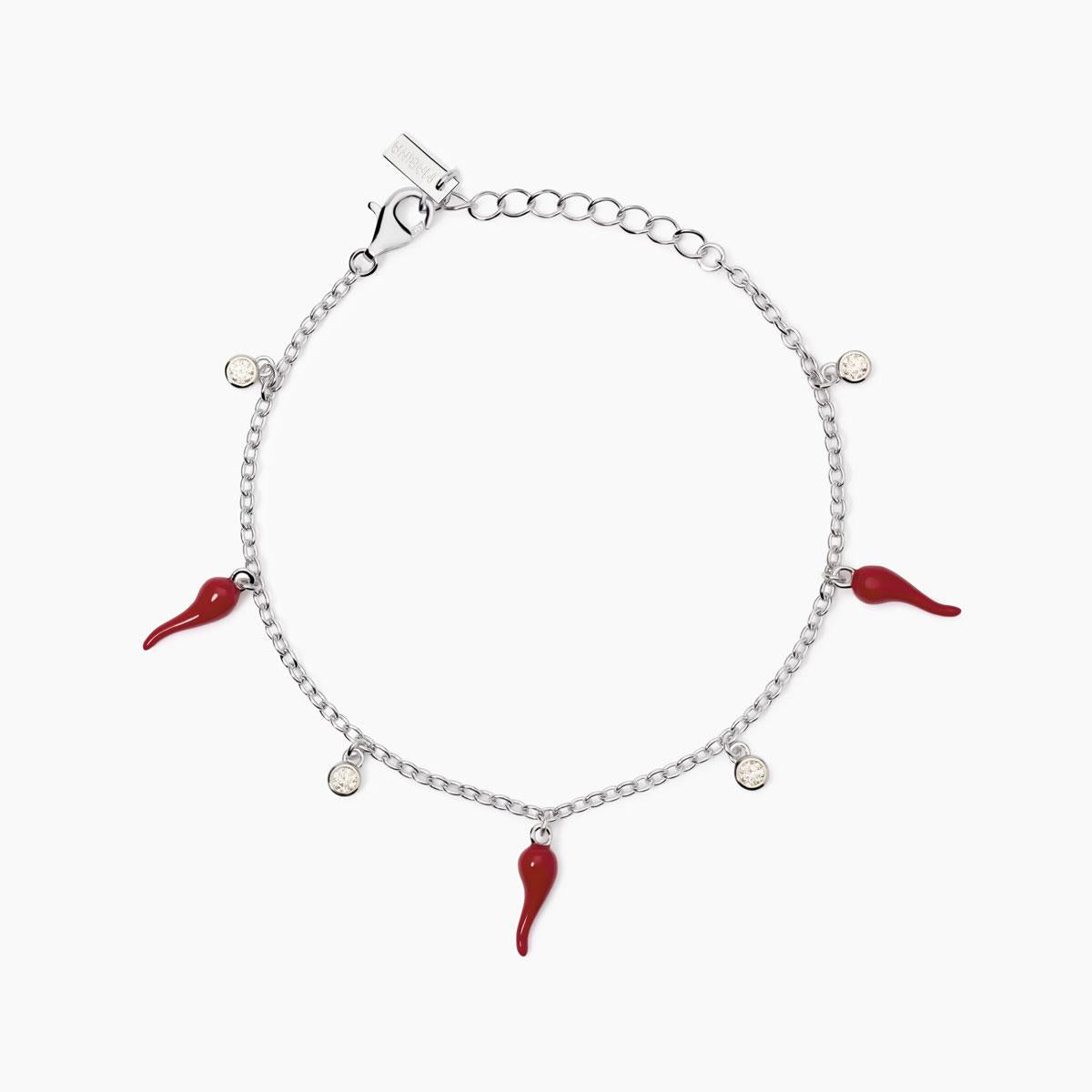 Mabina Codice: 533895  Bracciale in argento con ciondoli cornetto Over the Luck