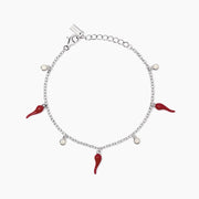 Mabina Codice: 533895  Bracciale in argento con ciondoli cornetto Over the Luck