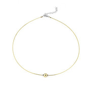 Marcello Pane Collana in argento semi rigida con sfera lucida