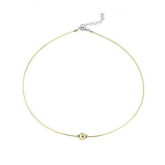 Marcello Pane Collana in argento semi rigida con sfera lucida