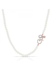 Marcello Pane – Collana in argento rosato e perle con iniziale