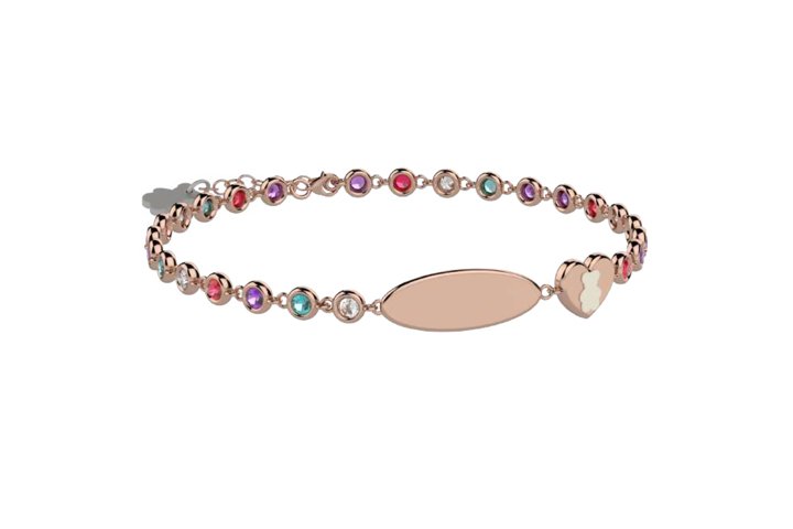 Nanan Bracciale Tennis in Argento 925 con pietre colorate