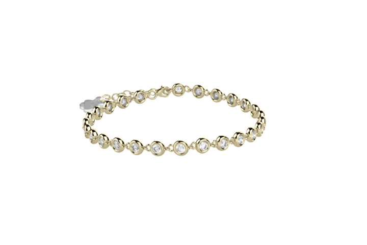 Nanan Bracciale Tennis in Argento 925 color oro con pietre bianche SKU: NAN0519