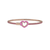 Bracciale Bambina Nanàn Argento 925 Tennis Rosa Cuore Rosa Centrale NAN0400
