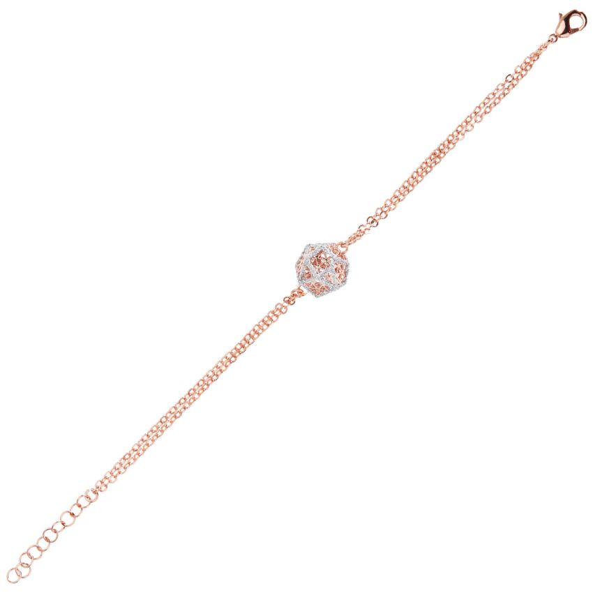 Ottaviani Bracciale in bronzo oro rosa con glitter arg.