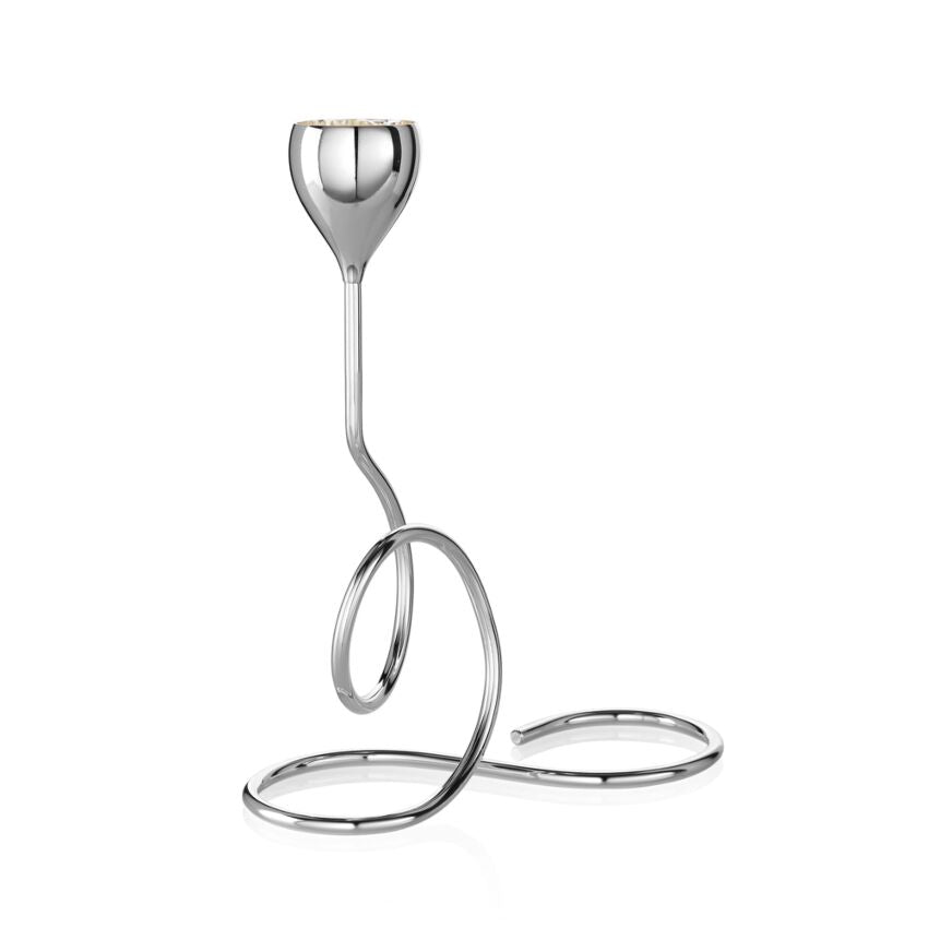 Ottaviani candeliere monofiamma in metallo argentato