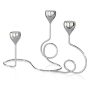 Ottaviani Candeliere a tre fiamme in metallo argentato