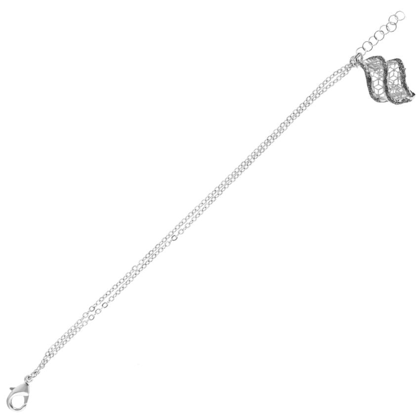 Ottaviani Bracciale rodiato con diamante nero