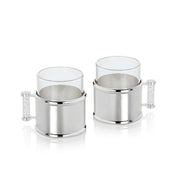 Ottaviani SET TAZZINE CAFFE' IN METALLO ARGENTATO E CRISTALLO