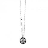 4US Paciotti Collana in acciaio con rosa dei venti e zirconi neri 4UCL6744