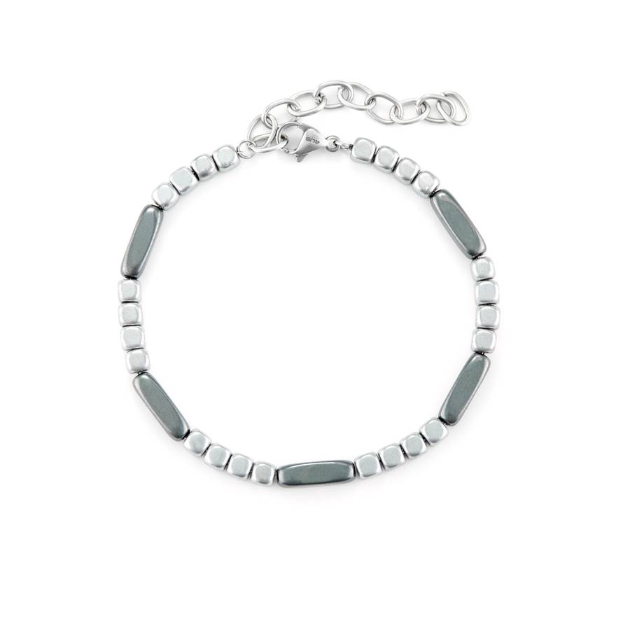 Bracciale  Uomo 4US Cesare Paciotti Acciaio Cubi Ematite Lucida 4UBR6725