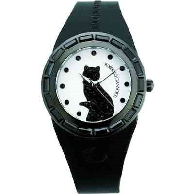 Orologio Gatto con cinturino nero