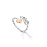 Anello Donna Argento Regolabile Roberto Giannotti Ali con Zirconi Cubici