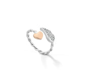 Anello Donna Argento Regolabile Roberto Giannotti Ali con Zirconi Cubici