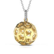 Collana con Chiama Angeli in Argento dorato con zirconi Roberto Giannotti