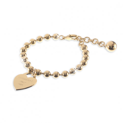 Unoaerre Bracciale dorato con cuore e sfere