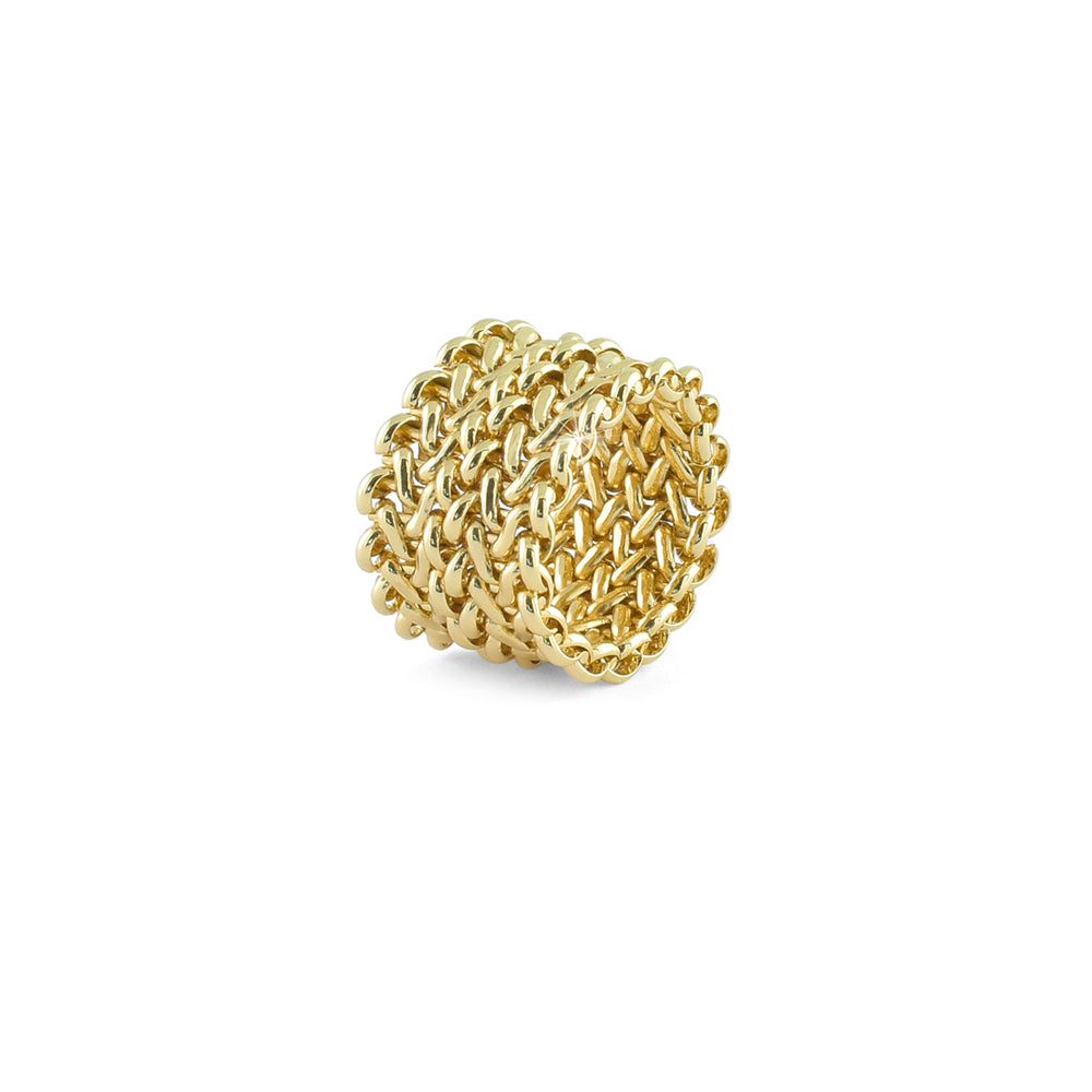 Anello da Donna Unoaerre in Bronzo con Maglia Chicco di Riso