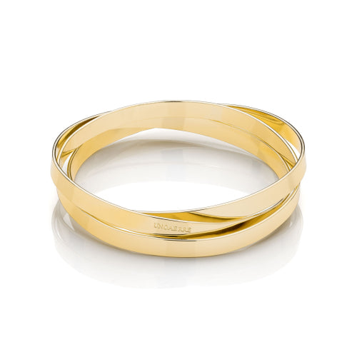 Unoaerre Bracciale dorato rigido a tre fili Lux