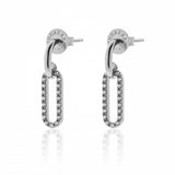 Orecchini in argento bianco con cubic zirconia bianchi