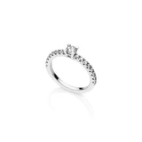 Unoaerre Anello solitario in argento e cubic zirconia