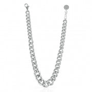 Unoaerre Collana in bronzo argentato con catena grumetta a scalare