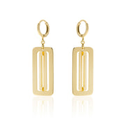 Orecchini pendenti dorati con rettangoli Dinamica