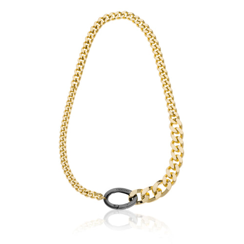 Unoaerre Collana grumette con moschettone nero