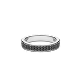 Anello Uomo Argentato con Spinelli neri ESA032