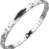 Bracciale zancan uomo con spinello nero hi-teck - ehb386