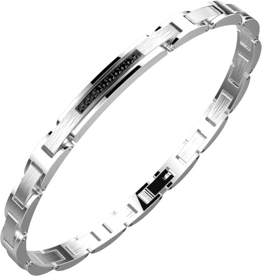 Bracciale zancan uomo con spinello nero hi-teck - ehb386