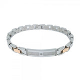 Bracciale da Uomo Zancan Hiteck in Acciaio con Zirconi Bianchi